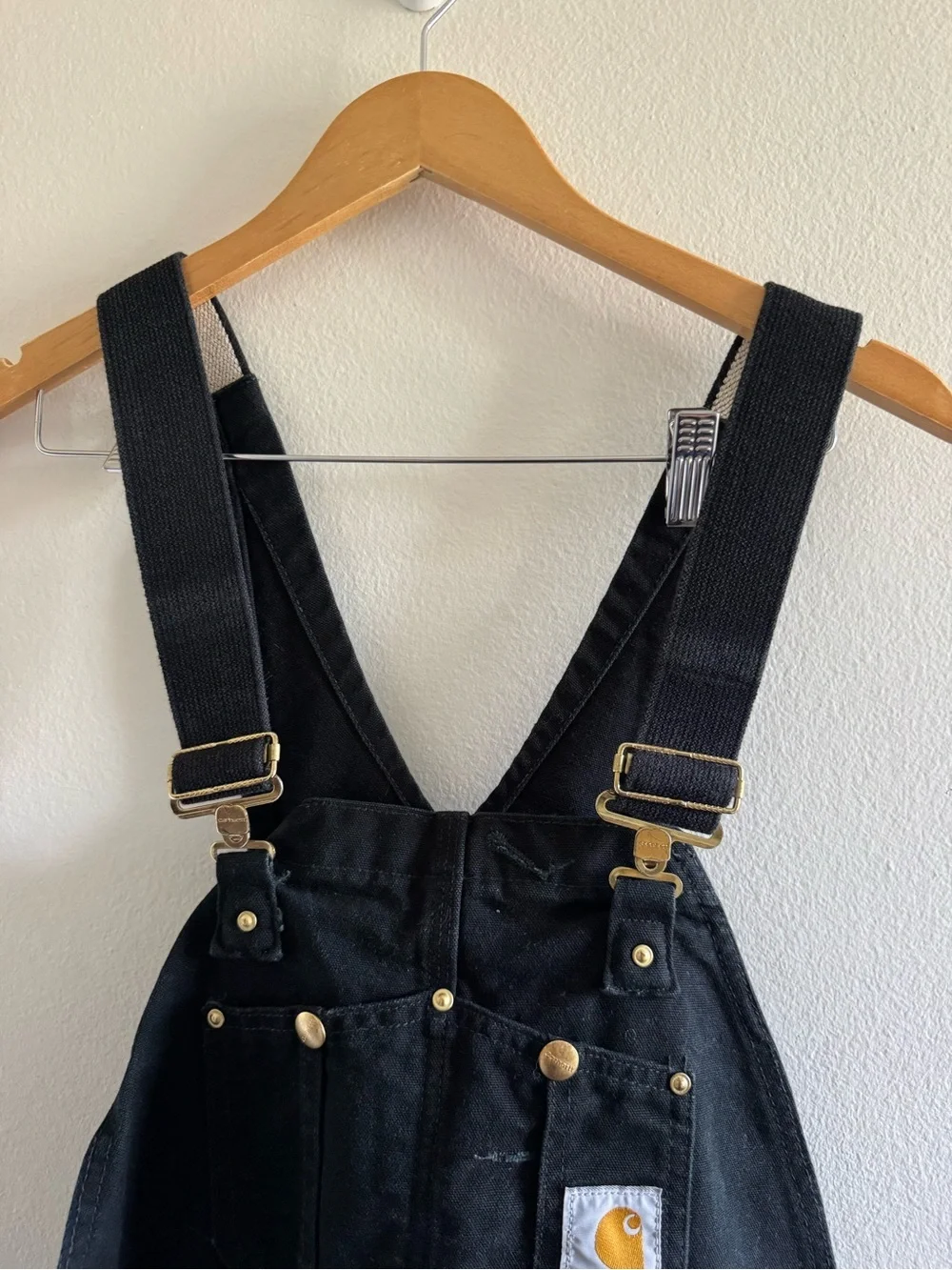 Carhartt Black Cotton Duck Bib Overalls size 34